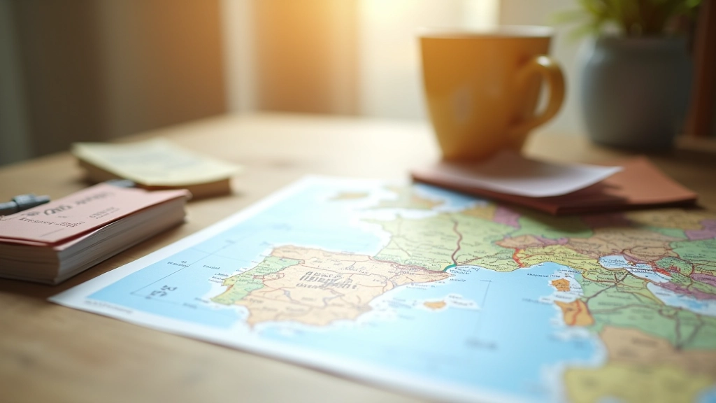 Mapa kolejowa Europy, rozkład jazdy pociągu, bilet PKP na stole, przygotowanie do podróży